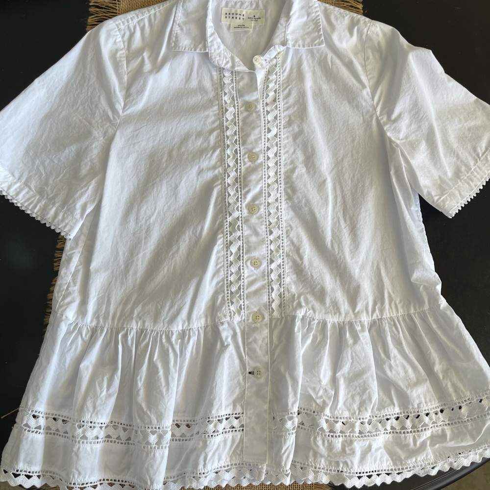 Kate Spade Button Down Peplum Top